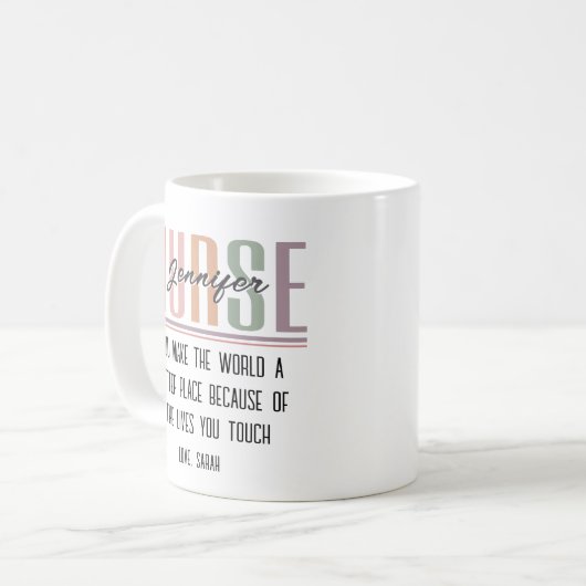 Gepersonaliseerde Nurse Appreciation Gift Mok (Voorkant links)