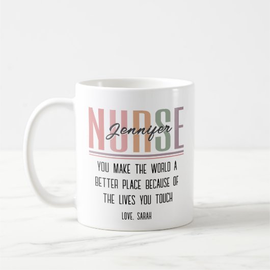 Gepersonaliseerde Nurse Appreciation Gift Mok (Links)