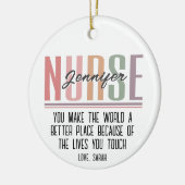 Gepersonaliseerde Nurse Appreciation Kerstmis Keramisch Ornament (Links)