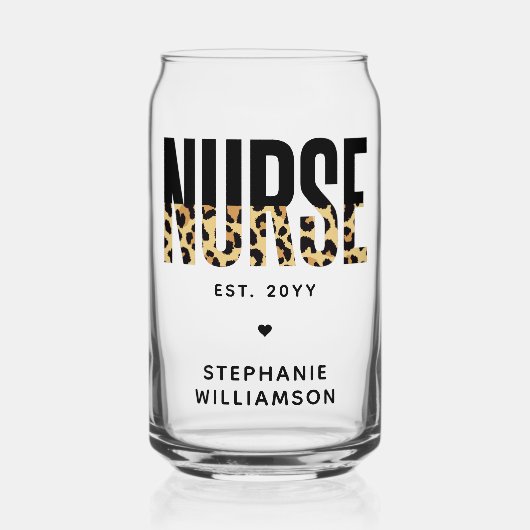 Gepersonaliseerde Nurse Leopard Print RN Afstudere Blikvorm Glas (Voorkant)
