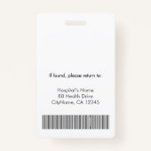 Gepersonaliseerde Nurse Practitioner Foto ID Bevei Badge (Achterkant)