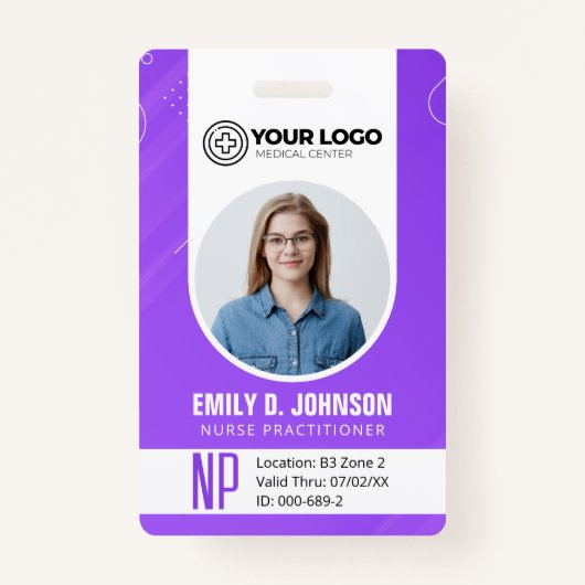 Gepersonaliseerde Nurse Practitioner NP Foto Badge (Voorkant)