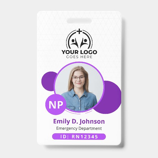 Gepersonaliseerde Nurse Practitioner NP Fotonaam Badge (Front)