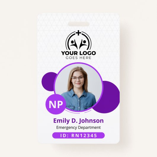 Gepersonaliseerde Nurse Practitioner NP Fotonaam Badge (Voorkant)