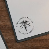 Gepersonaliseerde Nurse Rubber Stamp w / Caduceus  Zelfinktende Stempel