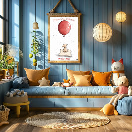 Gepersonaliseerde Nursery Art - Puppy op een kusse Perfect Poster