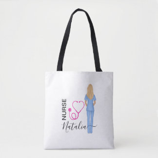 Gepersonaliseerde Nursery Hart Stethoscoop Canvas  Tote Bag