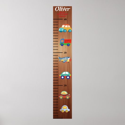 ,Gepersonaliseerde Nursery Wall Groeikaart Poster (Voorkant)