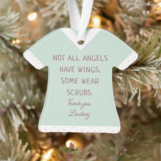 Gepersonaliseerde Nursing Scrub Top Kerst Ornament (Boom)