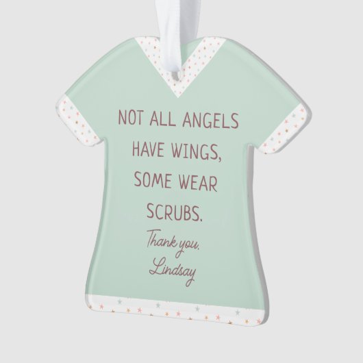 Gepersonaliseerde Nursing Scrub Top Kerst Ornament (voorkant)
