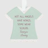 Gepersonaliseerde Nursing Scrub Top Kerst Ornament (voorkant)