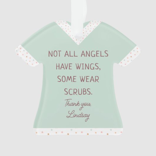 Gepersonaliseerde Nursing Scrub Top Kerst Ornament (voorkant)