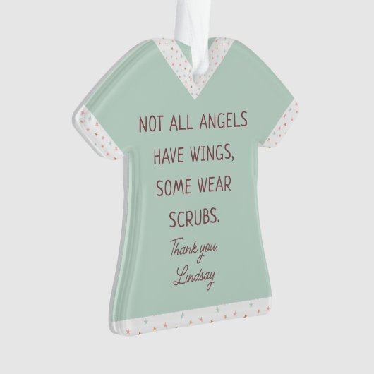 Gepersonaliseerde Nursing Scrub Top Kerst Ornament (voorkant)