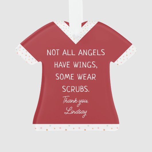 Gepersonaliseerde Nursing Scrub top Kerst Ornament (achterkant)