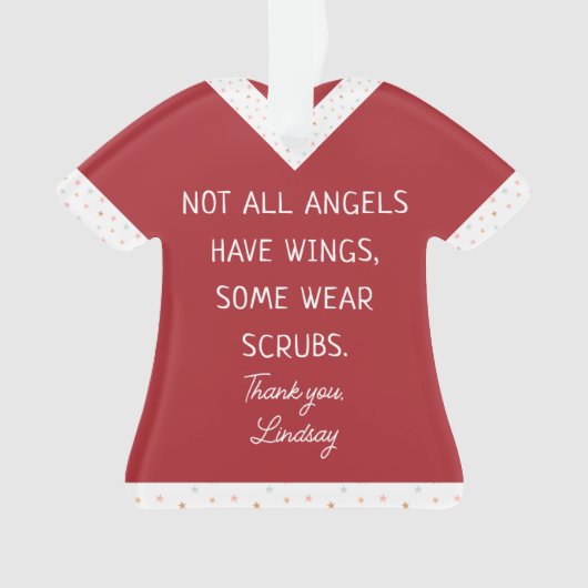 Gepersonaliseerde Nursing Scrub top Kerst Ornament (voorkant)