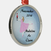 Gepersonaliseerde Nutcracker Clara-versiering Metalen Ornament (Rechts)