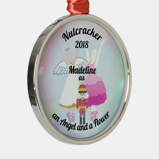 Gepersonaliseerde Nutcracker Ornament - bloem en m (Rechts)