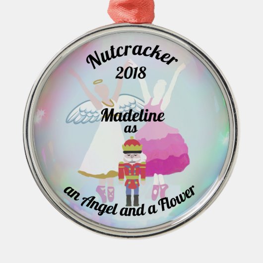 Gepersonaliseerde Nutcracker Ornament - bloem en m (Voorkant)
