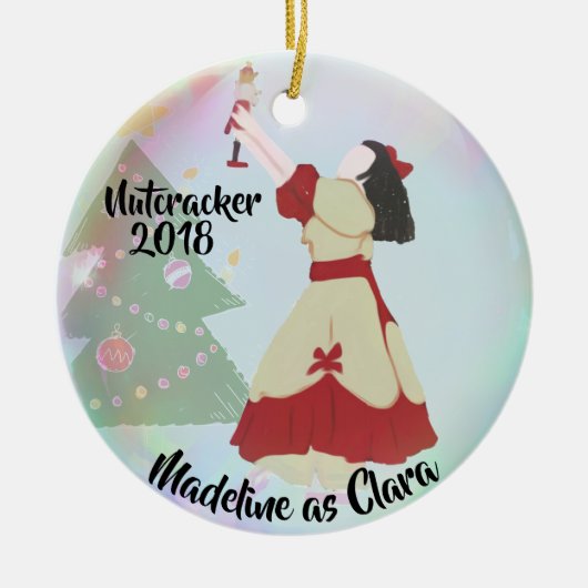 Gepersonaliseerde Nutcracker Ornament - Clara (Voorkant)