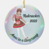 Gepersonaliseerde Nutcracker Ornament - Gingersnap (Achterkant)