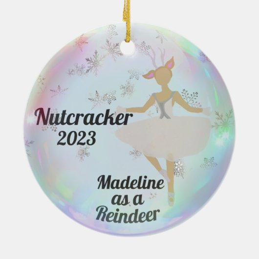 Gepersonaliseerde Nutcracker Ornament - Sneeuwkoni (Achterkant)