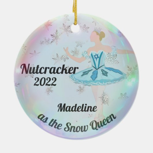 Gepersonaliseerde Nutcracker Ornament - Sneeuwkoni (Achterkant)