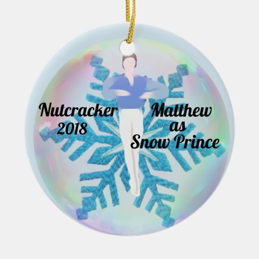 Gepersonaliseerde Nutcracker Ornament - Sneeuwprin (Voorkant)