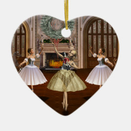 Gepersonaliseerde Nutkraker Ballerina Heart Orname Keramisch Ornament