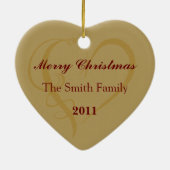 Gepersonaliseerde Nutkraker Ballerina Heart Orname Keramisch Ornament (Achterkant)