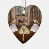 Gepersonaliseerde Nutkraker Ballerina Heart Orname Keramisch Ornament (Links)