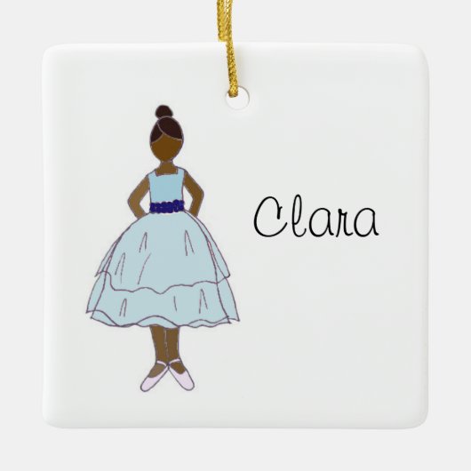 Gepersonaliseerde Nutkraker Ballet Clara Keramisch Ornament (Voorkant)