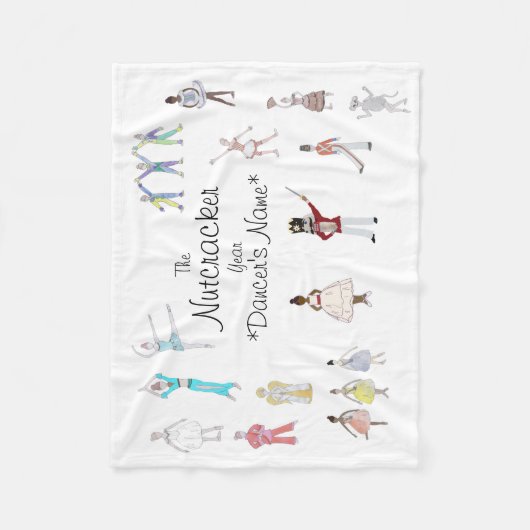 Gepersonaliseerde Nutkraker Ballet Fleece Deken (Voorkant)