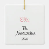Gepersonaliseerde Nutkraker Ballet Keramisch Ornament (Achterkant)