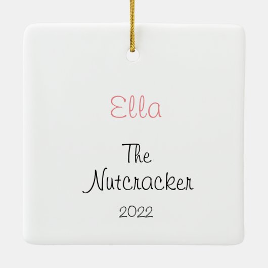 Gepersonaliseerde Nutkraker Ballet Keramisch Ornament (Achterkant)