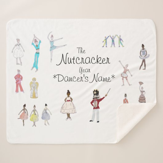 Gepersonaliseerde Nutkraker Ballet Sherpa Deken (Voorkant (horizontaal))
