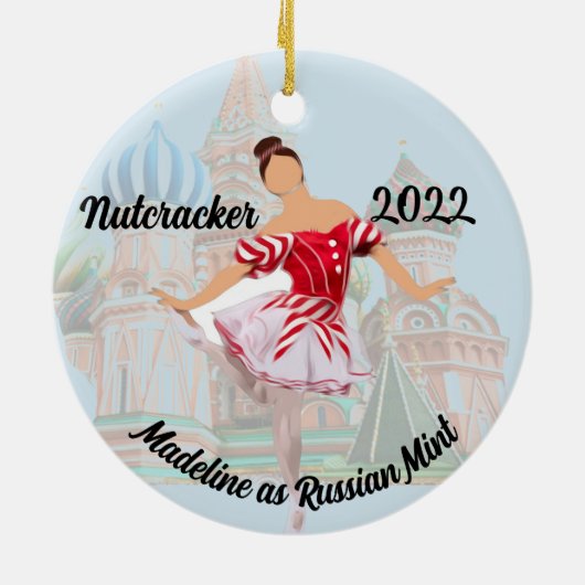 Gepersonaliseerde Nutkraker Ornament - Russische M (Achterkant)