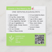 Gepersonaliseerde Nutrition Coaching Visitekaartje (Achterkant)