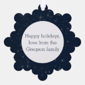 Gepersonaliseerde O Holy Night Christmas Song Teks Ornament Kaart (Achterkant)