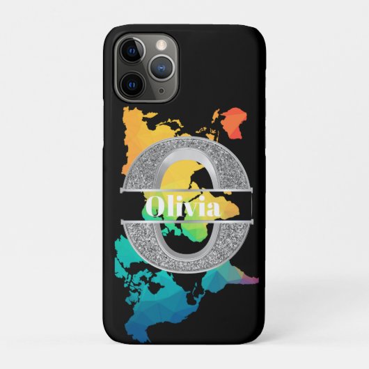 Gepersonaliseerde O Initiaal Silver Monogram Jouw Case-Mate iPhone Case (Achterkant)