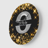 Gepersonaliseerde O Initiaal Silver Monogram Jouw  Grote Klok (Hoek)