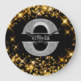 Gepersonaliseerde O Initiaal Silver Monogram Jouw Grote Klok