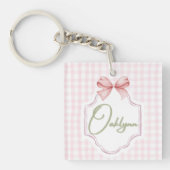 Gepersonaliseerde Oaklynn Baby Girl Nursery Bow &  Sleutelhanger (voorkant)