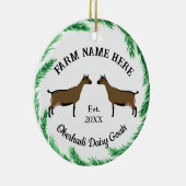 Gepersonaliseerde Oberhasli Dairy Goat Pine Wreath Keramisch Ornament (Rechts)