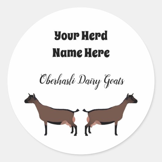 Gepersonaliseerde Oberhasli Dairy Goat Sticker (Voorkant)