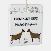 Gepersonaliseerde Oberhasli Dairy Goat White Kerst Keramisch Ornament (Rechts)