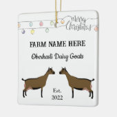 Gepersonaliseerde Oberhasli Dairy Goat White Kerst Keramisch Ornament (Links)