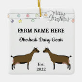 Gepersonaliseerde Oberhasli Dairy Goat White Kerst Keramisch Ornament (Voorkant)