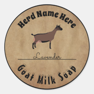 Gepersonaliseerde Oberhasli geitenmelkzeep Ronde Sticker
