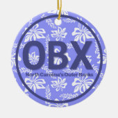 Gepersonaliseerde OBX Buitenbanken Paarse Kerstmis Keramisch Ornament (Voorkant)
