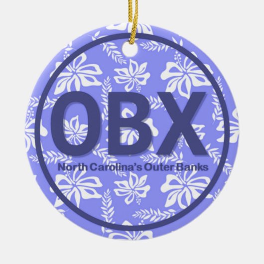 Gepersonaliseerde OBX Buitenbanken Paarse Kerstmis Keramisch Ornament (Voorkant)